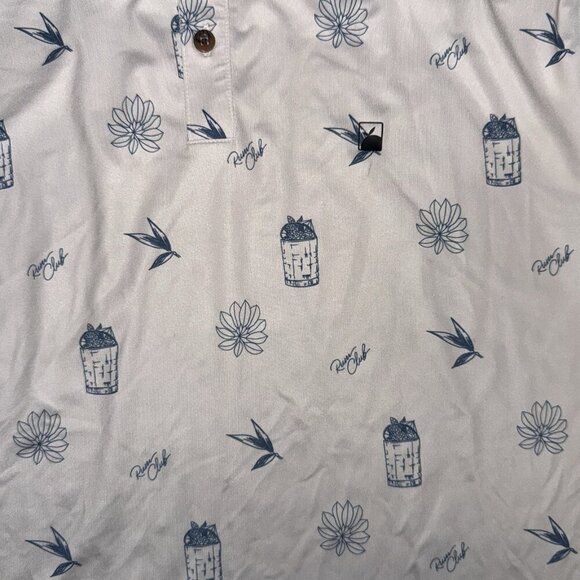 Flomotion Golf Polo Rum Club All Over Print Shirt Sz XLARGE Performance - Picture 5 of 8